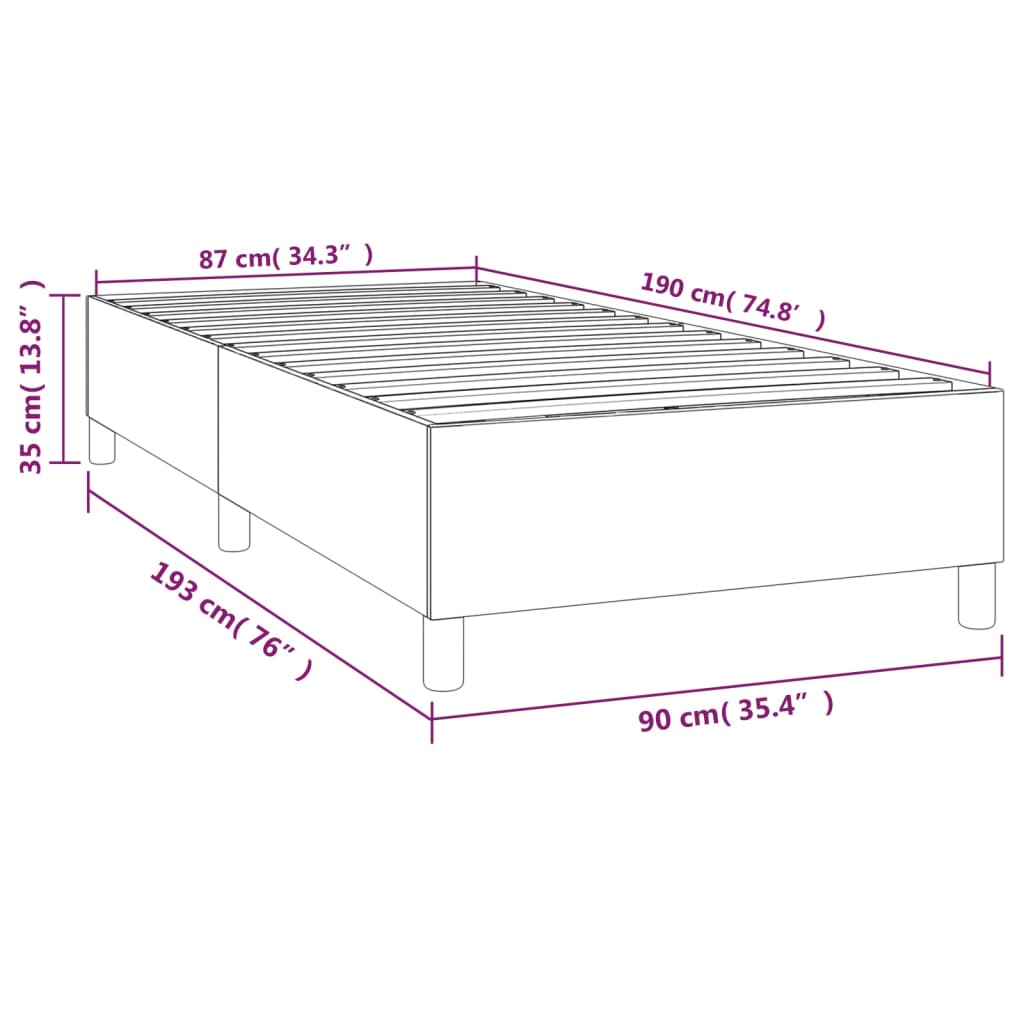 Boxspringbett Creme 90x190 cm Stoff