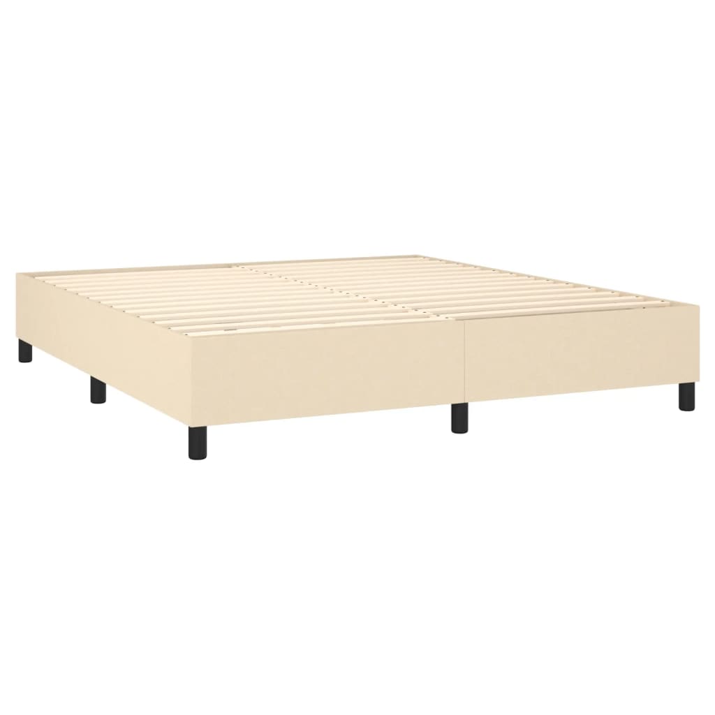Boxspringbett Creme 180x200 cm Stoff