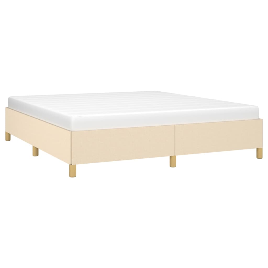 Boxspringbett Creme 160x200 cm Stoff