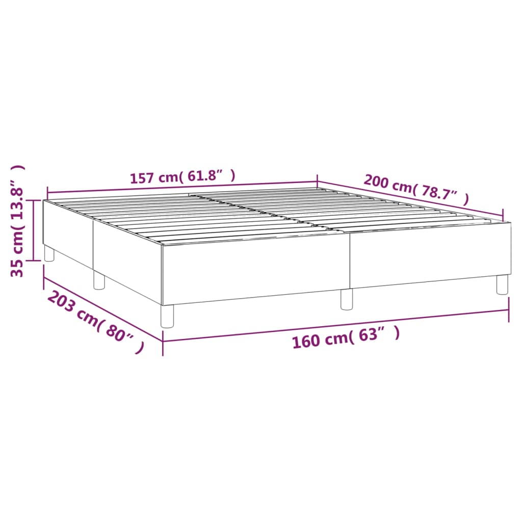 Boxspringbett Blau 160x200 cm Stoff