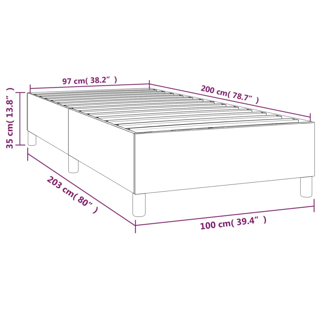 Boxspringbett Schwarz 100x200 cm Kunstleder