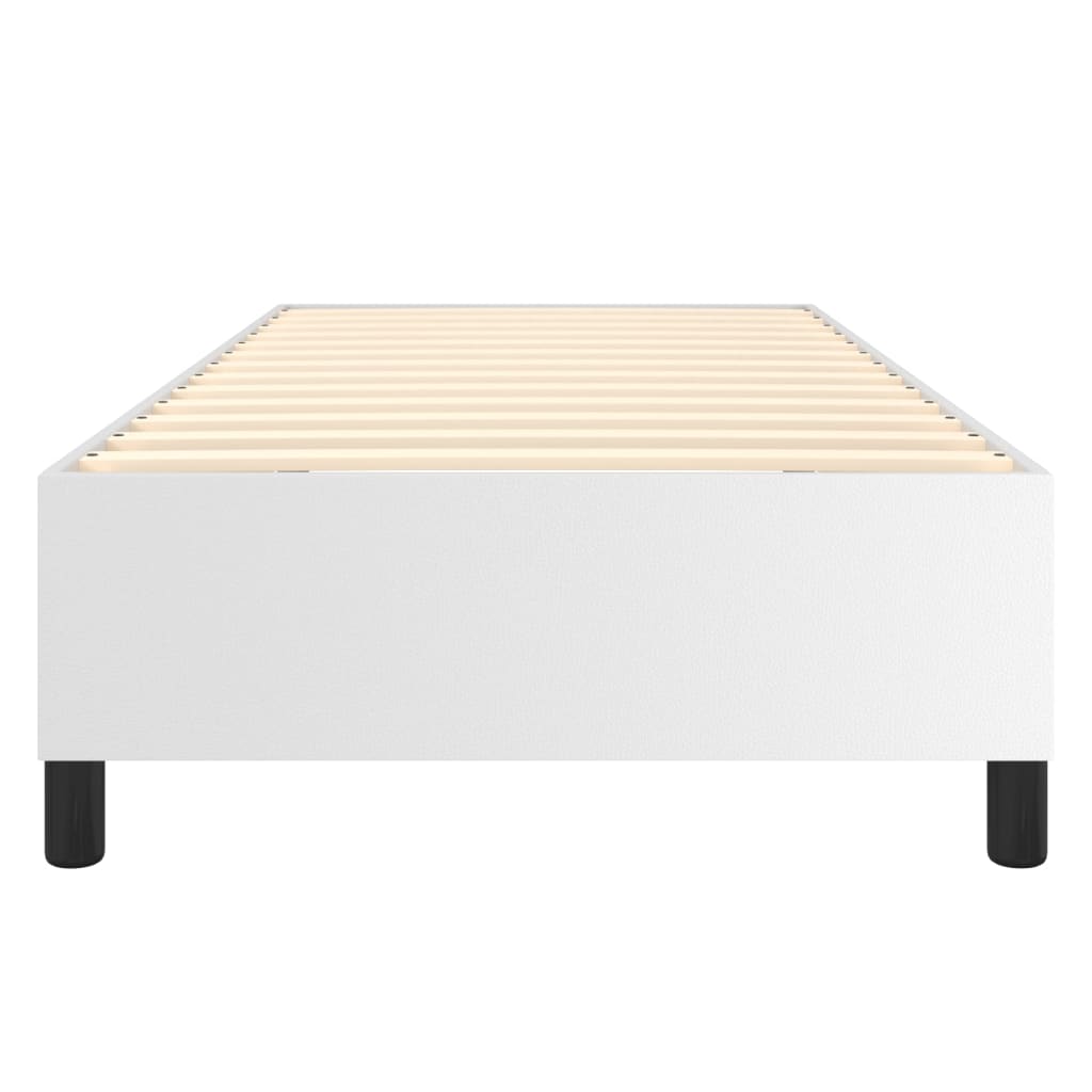 Boxspringbett Weiß 100x200 cm Kunstleder