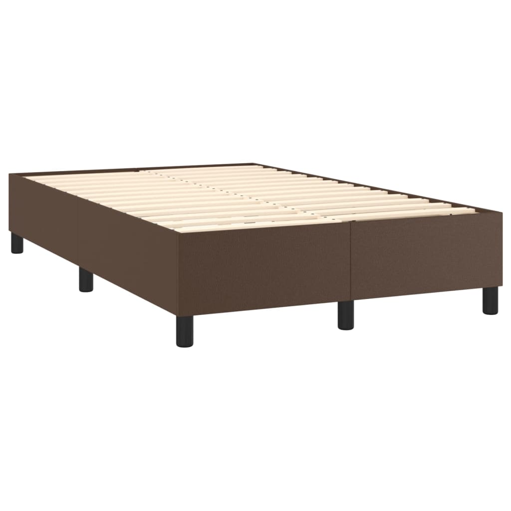 Boxspringbett Braun 120x200 cm Kunstleder