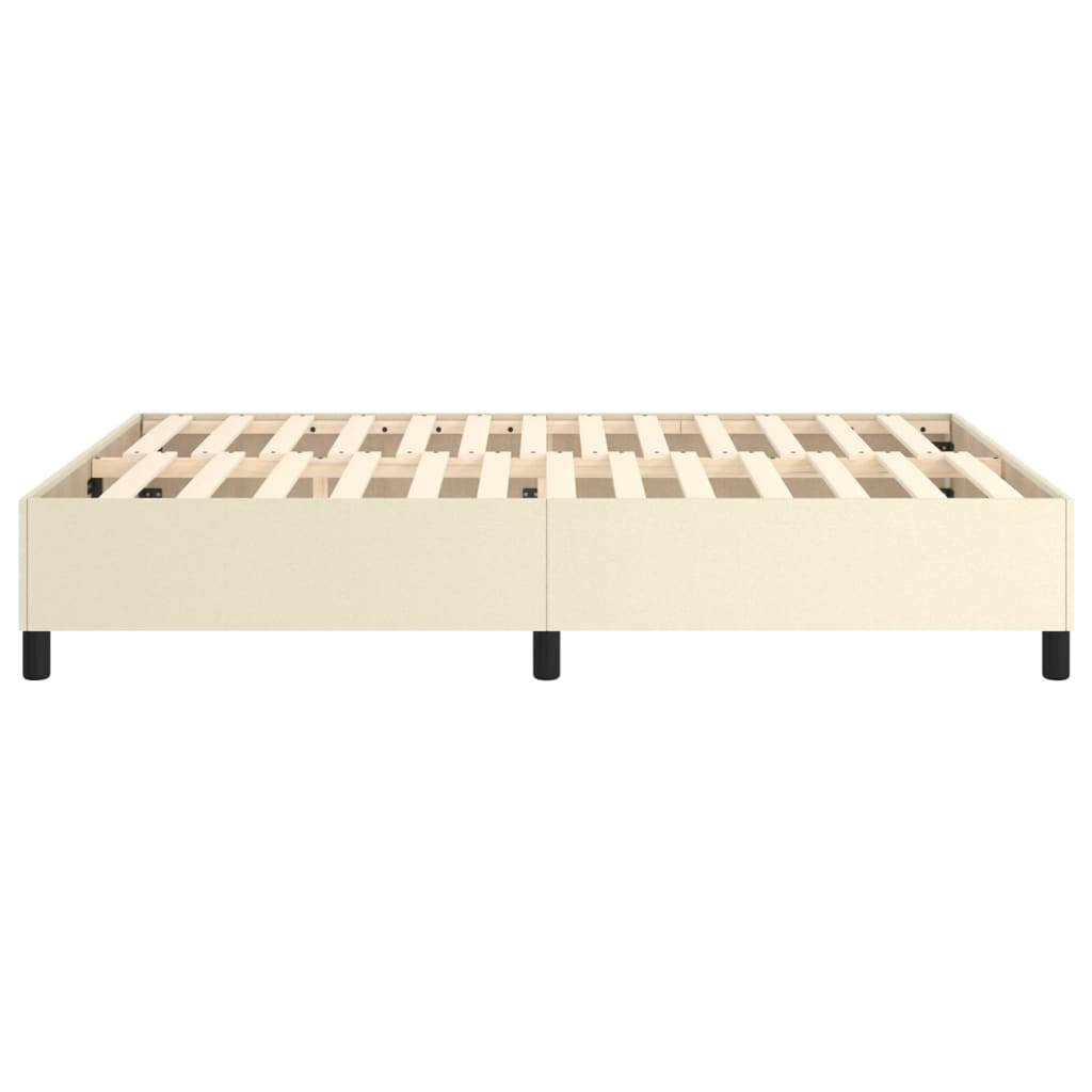 Boxspringbett Creme 140x190 cm Kunstleder