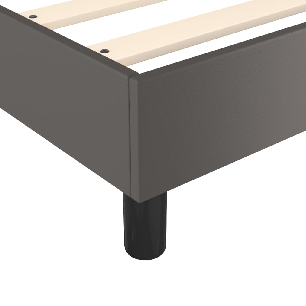 Boxspringbett Grau 140x190 cm Kunstleder