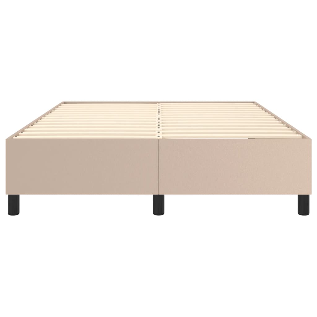 Boxspringbett Cappuccino-Braun 140x190 cm Kunstleder