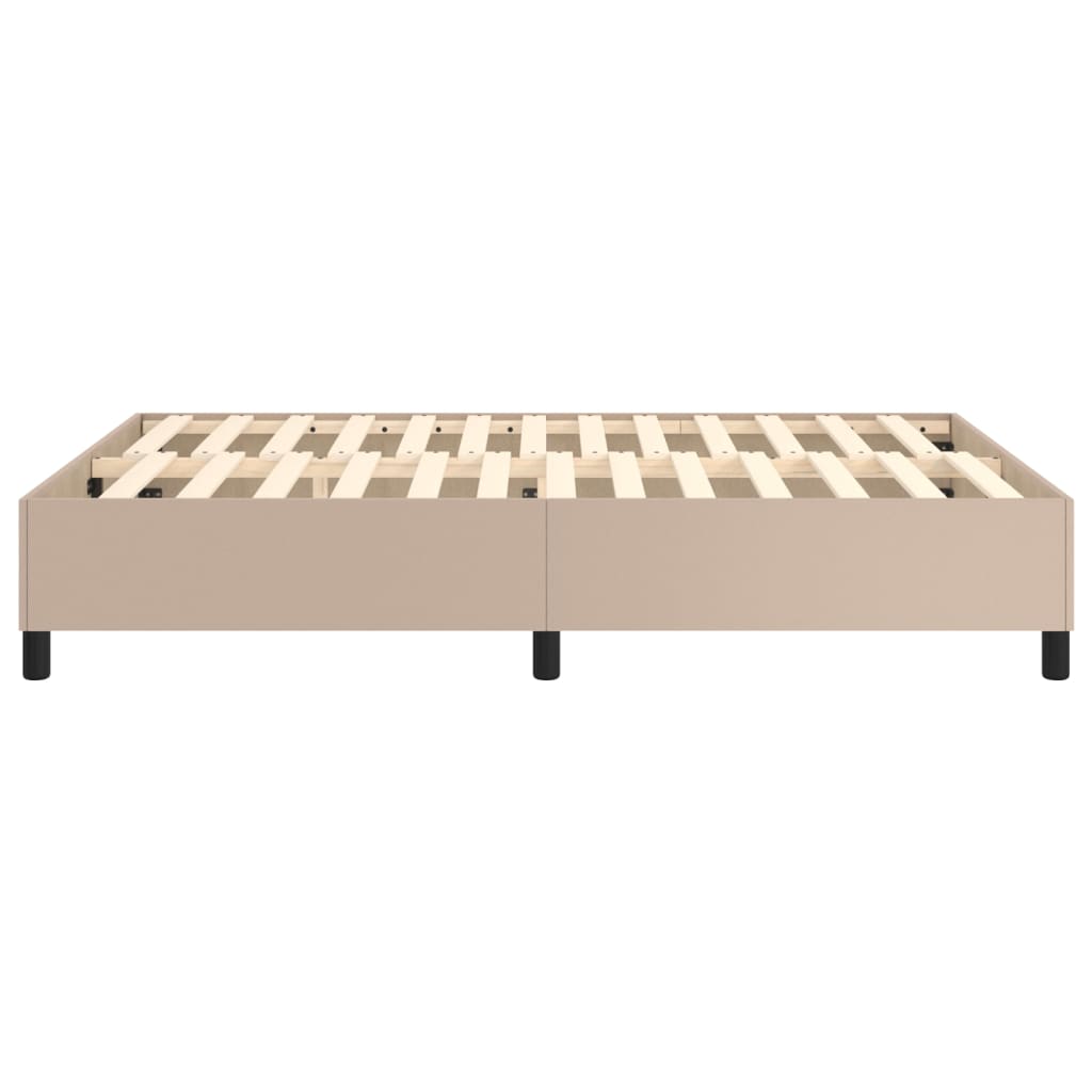 Boxspringbett Cappuccino-Braun 140x190 cm Kunstleder