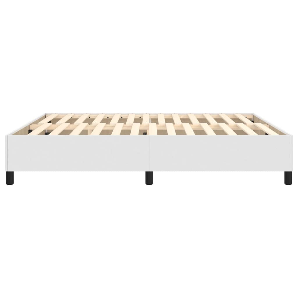 Boxspringbett Weiß 160x200 cm Kunstleder