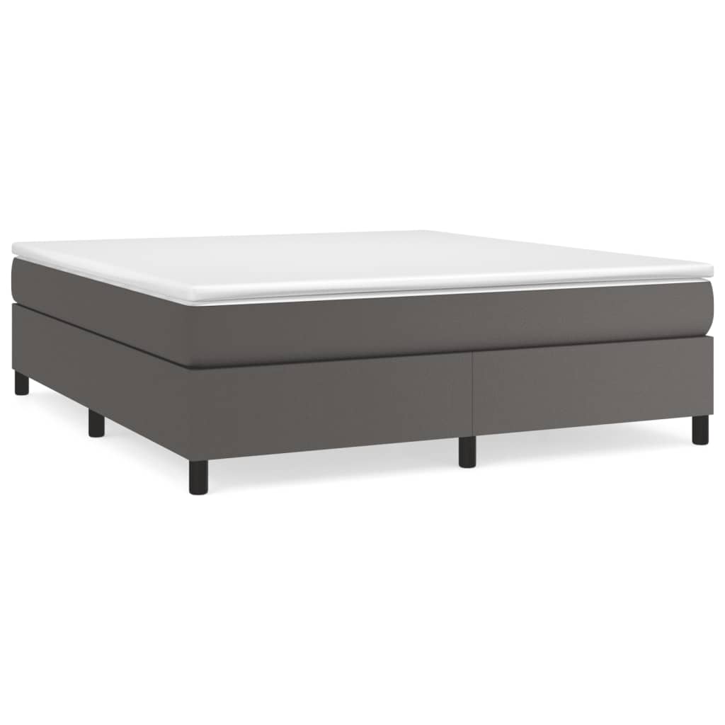 Boxspringbett Grau 160x200 cm Kunstleder