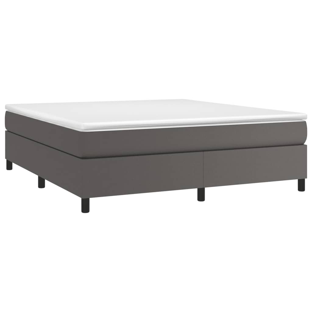 Boxspringbett Grau 160x200 cm Kunstleder