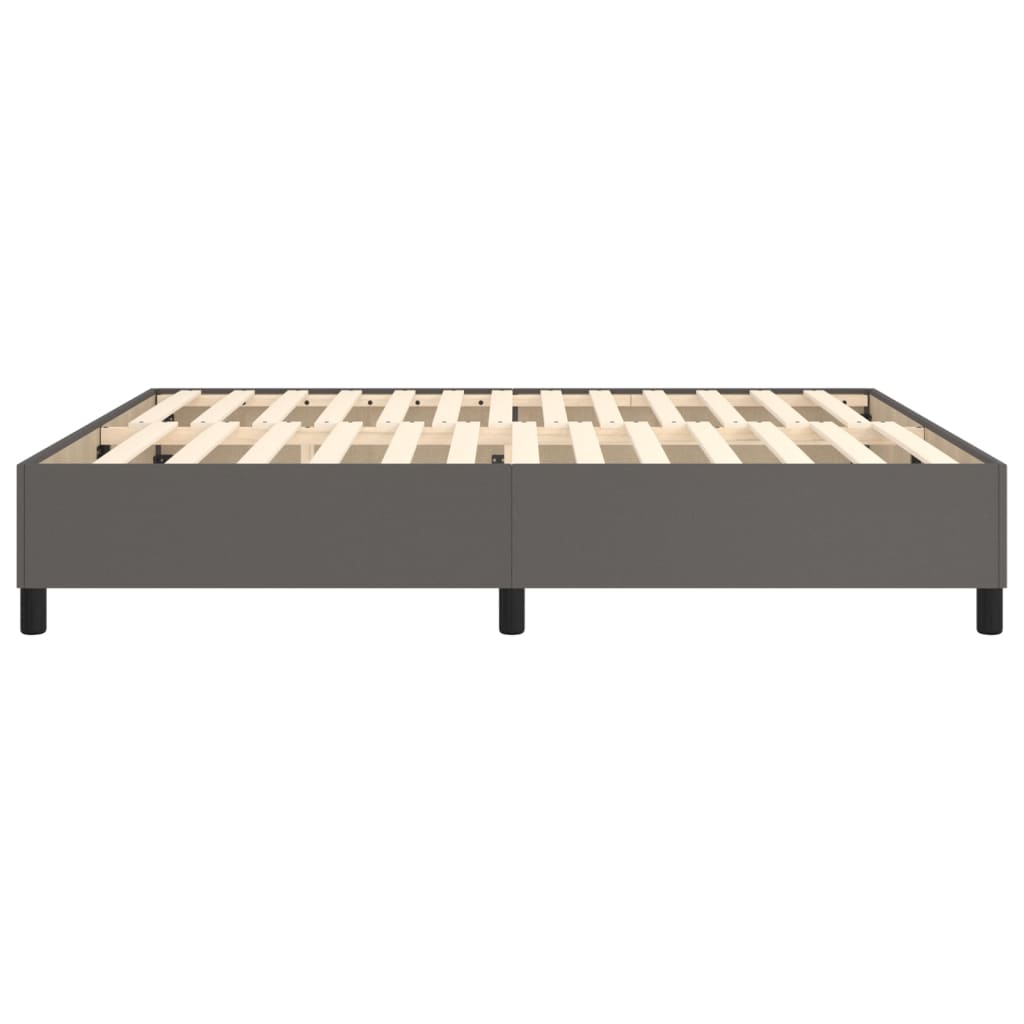 Boxspringbett Grau 160x200 cm Kunstleder