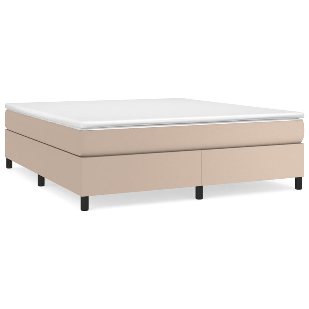 Boxspringbett Cappuccino-Braun 160x200 cm Kunstleder