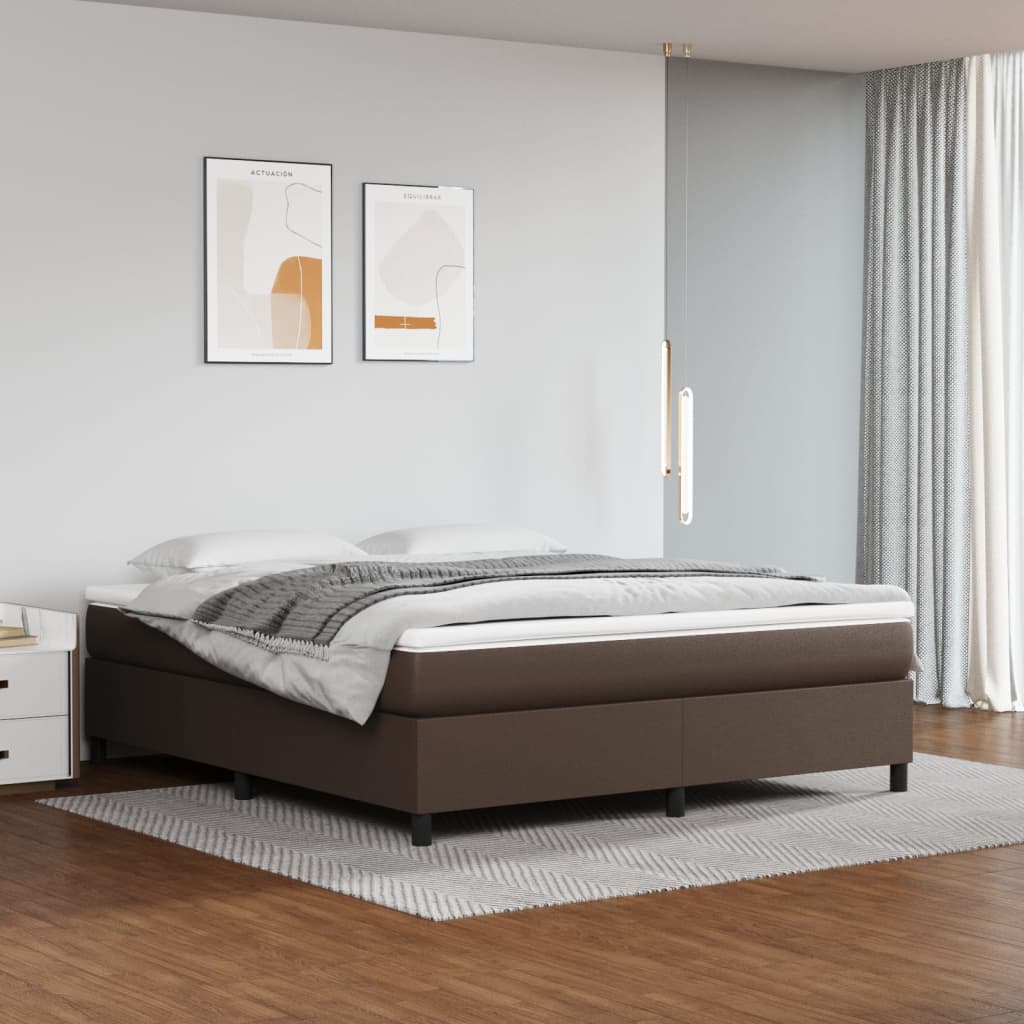 Boxspringbett Braun 180x200 cm Kunstleder
