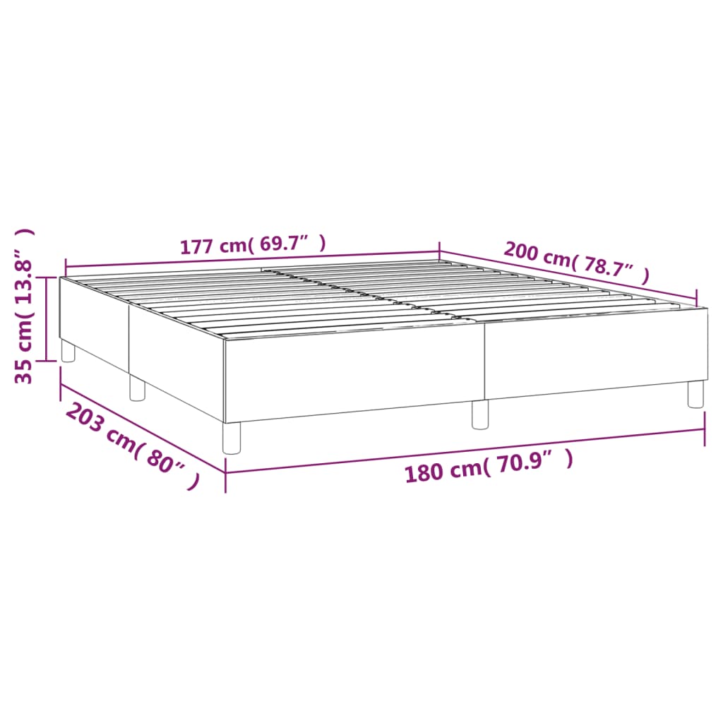 Boxspringbett Grau 180x200 cm Kunstleder