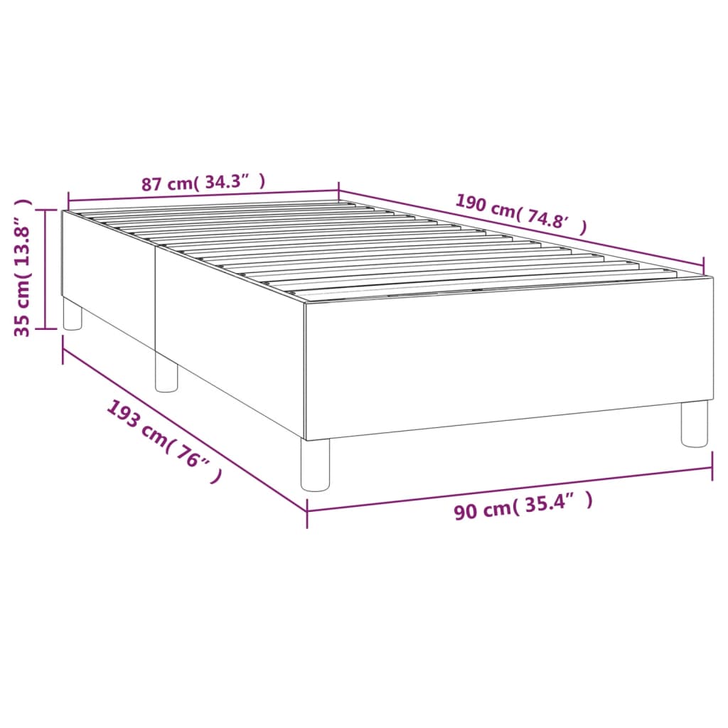 Boxspringbett Rosa 90x190 cm Samt