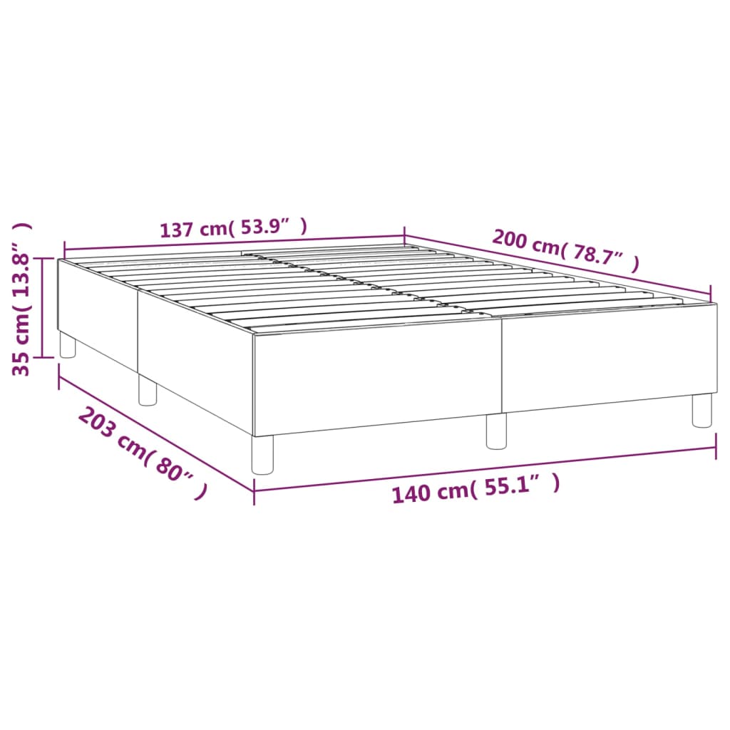 Boxspringbett Dunkelblau 140x200 cm Samt