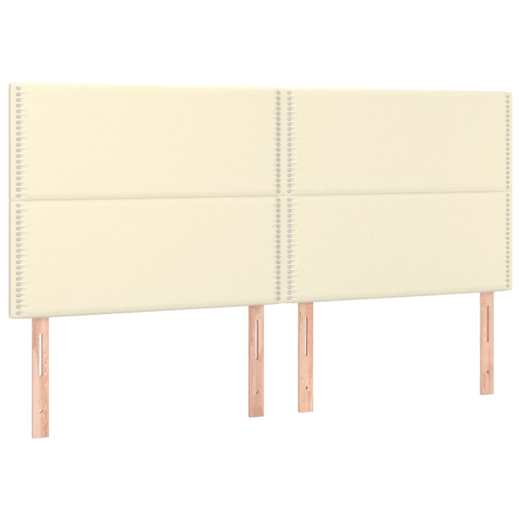 Kopfteile 4 Stk. Creme 100x5x78/88 cm Kunstleder