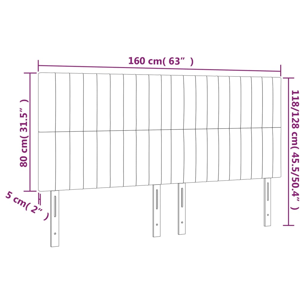 Kopfteile 4 Stk. Grün 80x5x78/88 cm Stoff