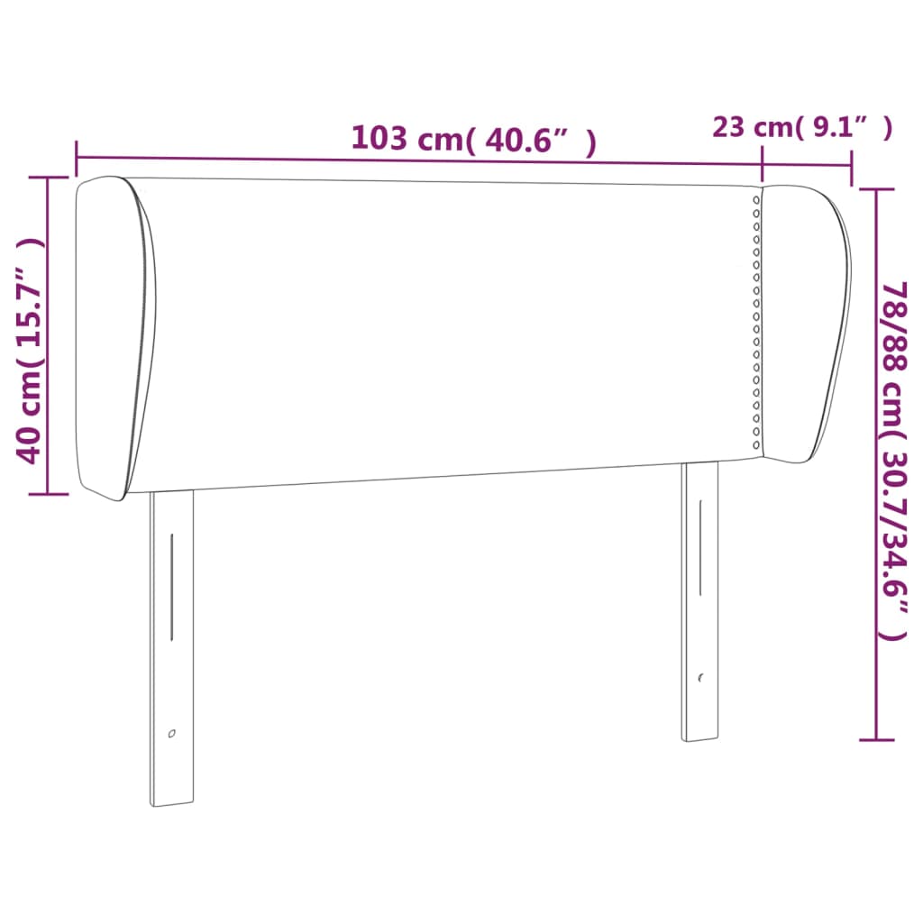 Kopfteil mit Ohren Grün 103x23x78/88 cm Stoff
