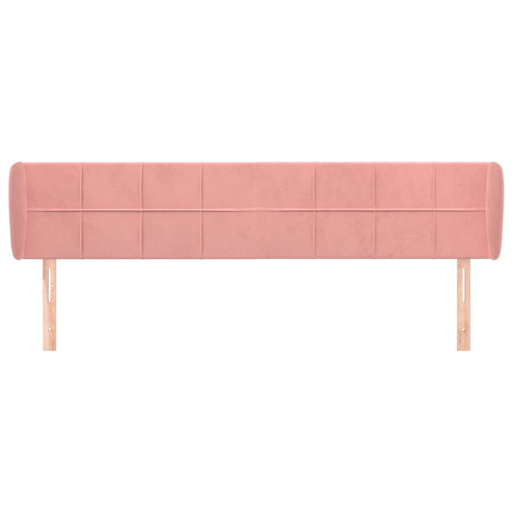 Kopfteil mit Ohren Rosa 203x23x78/88 cm Samt
