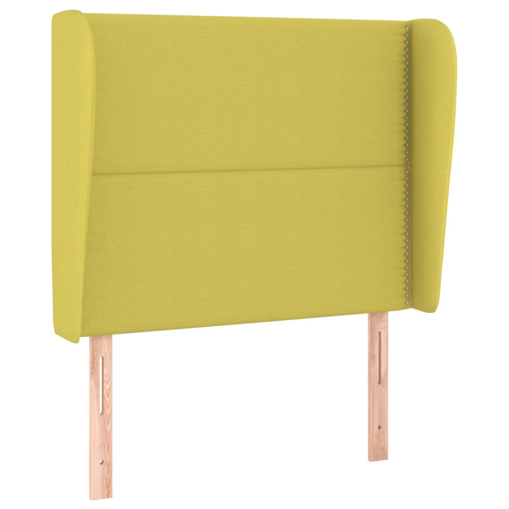 Kopfteil mit Ohren Grün 103x23x118/128 cm Stoff