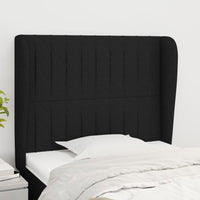 Thumbnail for Kopfteil mit Ohren Schwarz 93x23x118/128 cm Stoff