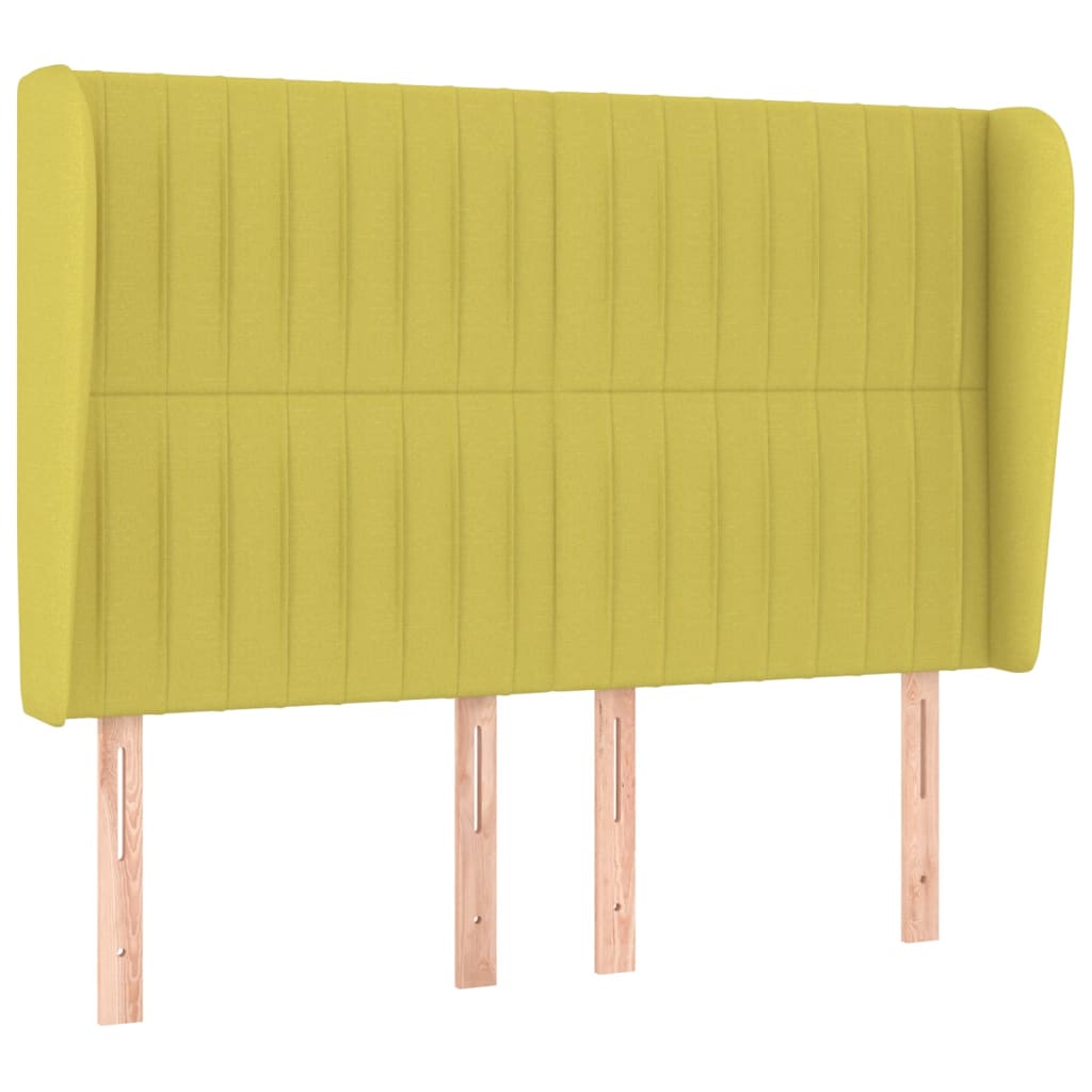 Kopfteil mit Ohren Grün 147x23x118/128 cm Stoff