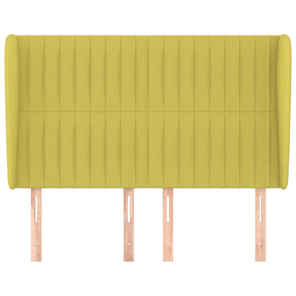 Kopfteil mit Ohren Grün 147x23x118/128 cm Stoff