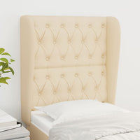 Thumbnail for Kopfteil mit Ohren Creme 83x23x118/128 cm Stoff