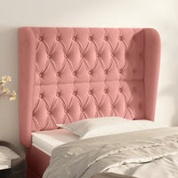 Thumbnail for Kopfteil mit Ohren Rosa 93x23x118/128 cm Samt
