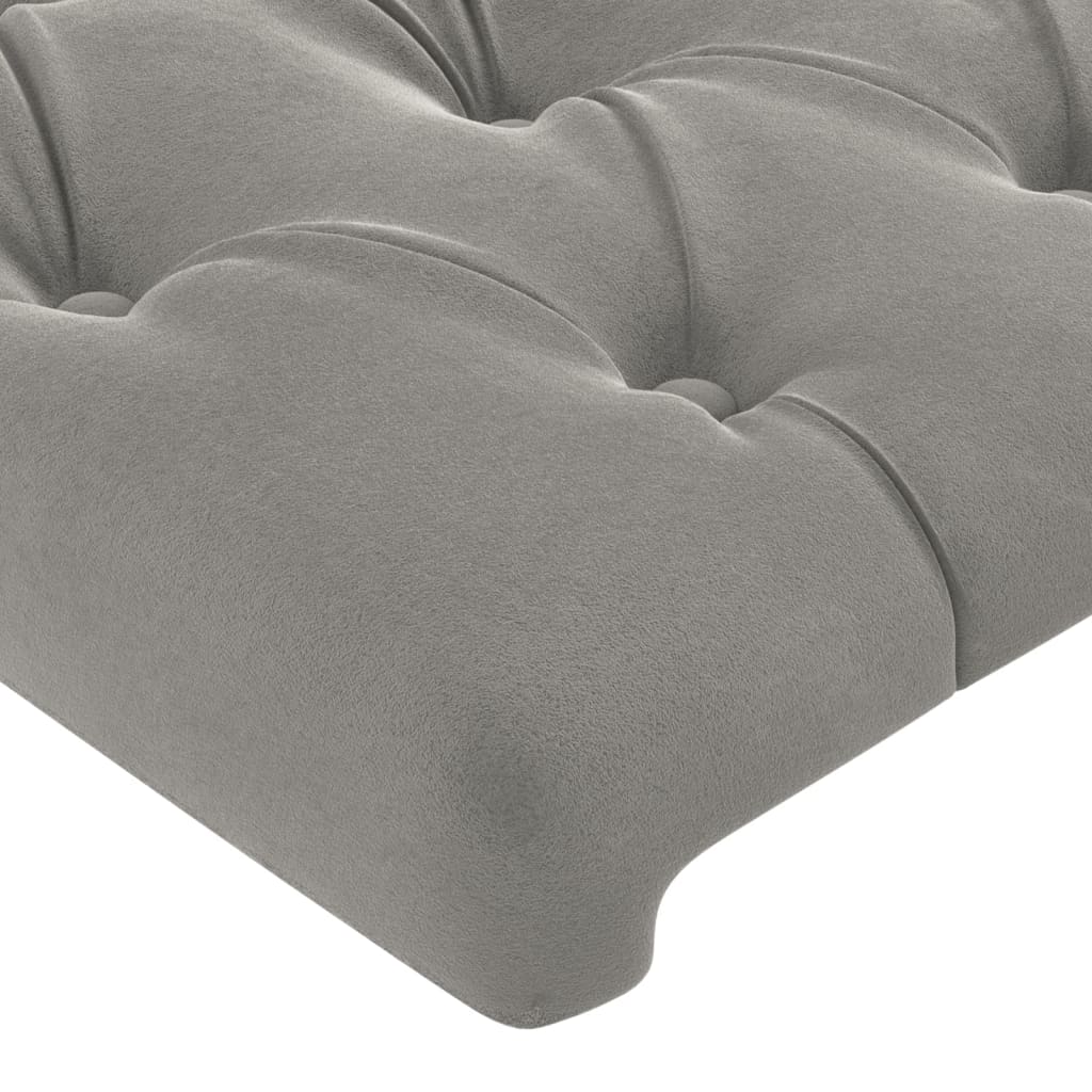 Kopfteil mit Ohren Hellgrau 147x23x118/128 cm Samt