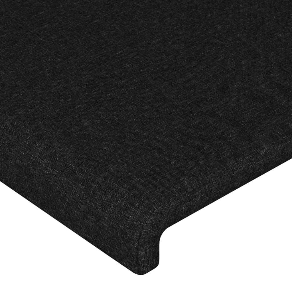 Kopfteil mit Ohren Schwarz 203x16x78/88 cm Stoff