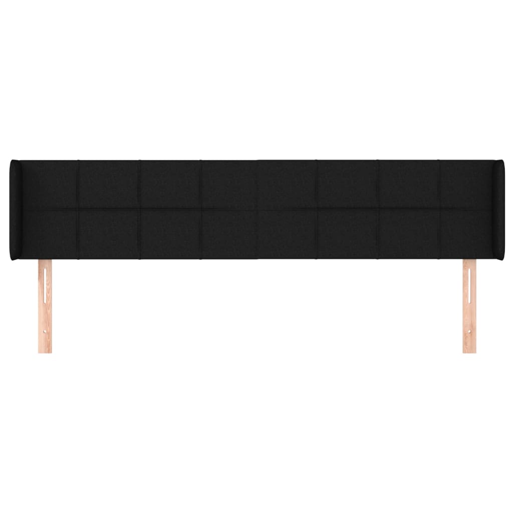 Kopfteil mit Ohren Schwarz 163x16x78/88 cm Stoff