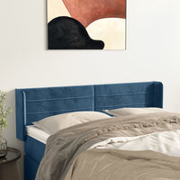 Thumbnail for Kopfteil mit Ohren Dunkelblau 147x16x78/88 cm Samt