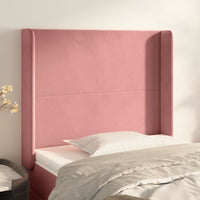 Thumbnail for Kopfteil mit Ohren Rosa 83x16x118/128 cm Samt