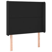 Thumbnail for Kopfteil mit Ohren Schwarz 103x16x118/128 cm Kunstleder