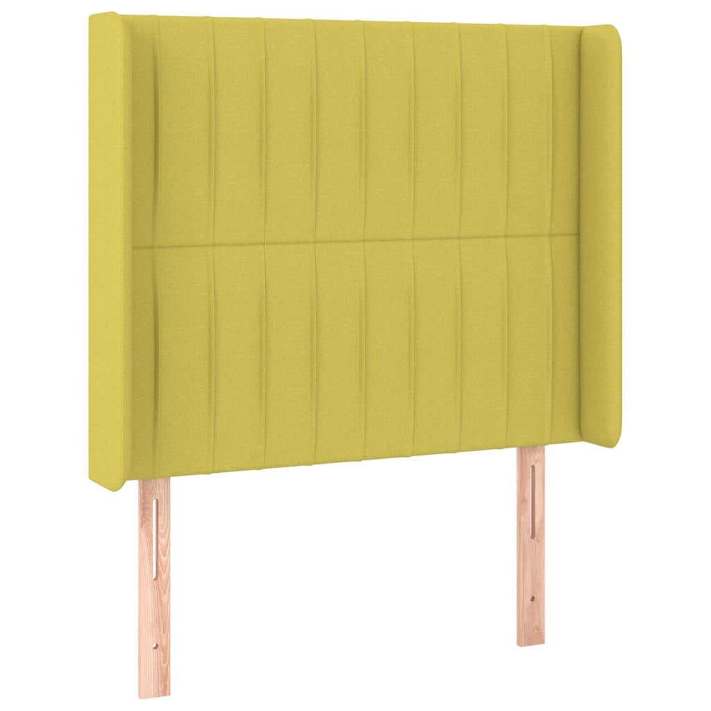 Kopfteil mit Ohren Grün 83x16x118/128 cm Stoff