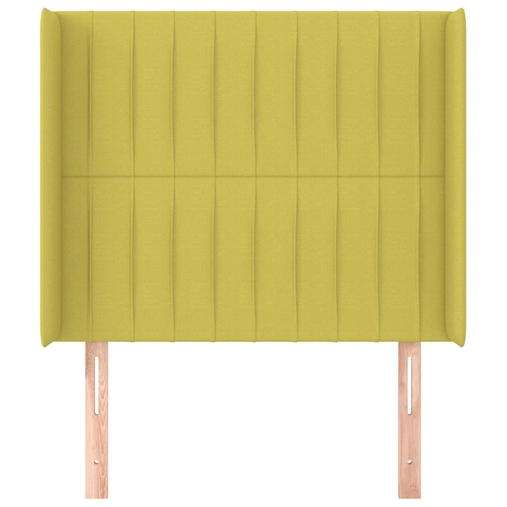 Kopfteil mit Ohren Grün 83x16x118/128 cm Stoff
