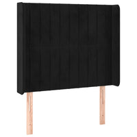 Thumbnail for Kopfteil mit Ohren Schwarz 83x16x118/128 cm Samt