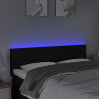 Thumbnail for LED Kopfteil Schwarz 144x5x78/88 cm Stoff