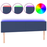 Thumbnail for LED Kopfteil Blau 180x5x78/88 cm Stoff