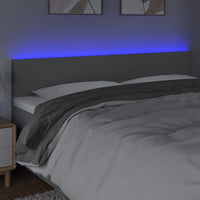 Thumbnail for LED Kopfteil Hellgrau 200x5x78/88 cm Stoff