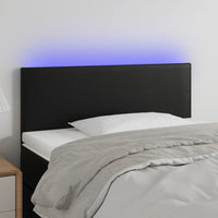 Thumbnail for LED Kopfteil Schwarz 80x5x78/88 cm Kunstleder