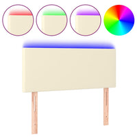 Thumbnail for LED Kopfteil Creme 80x5x78/88 cm Kunstleder
