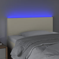 Thumbnail for LED Kopfteil Creme 80x5x78/88 cm Kunstleder