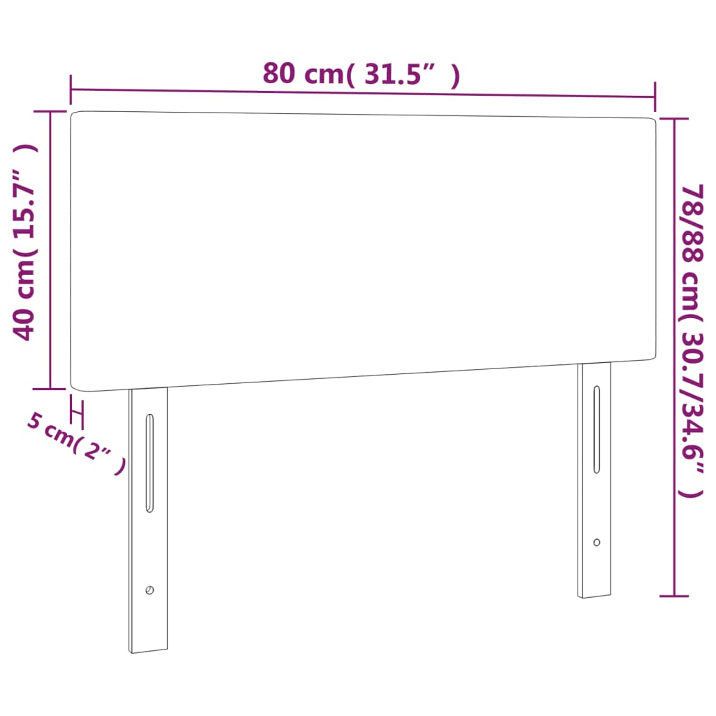 LED Kopfteil Creme 80x5x78/88 cm Kunstleder