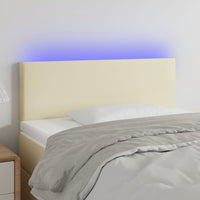 Thumbnail for LED Kopfteil Creme 80x5x78/88 cm Kunstleder