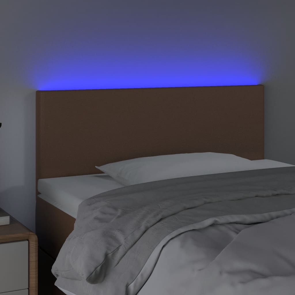 LED Kopfteil Braun 80x5x78/88 cm Kunstleder