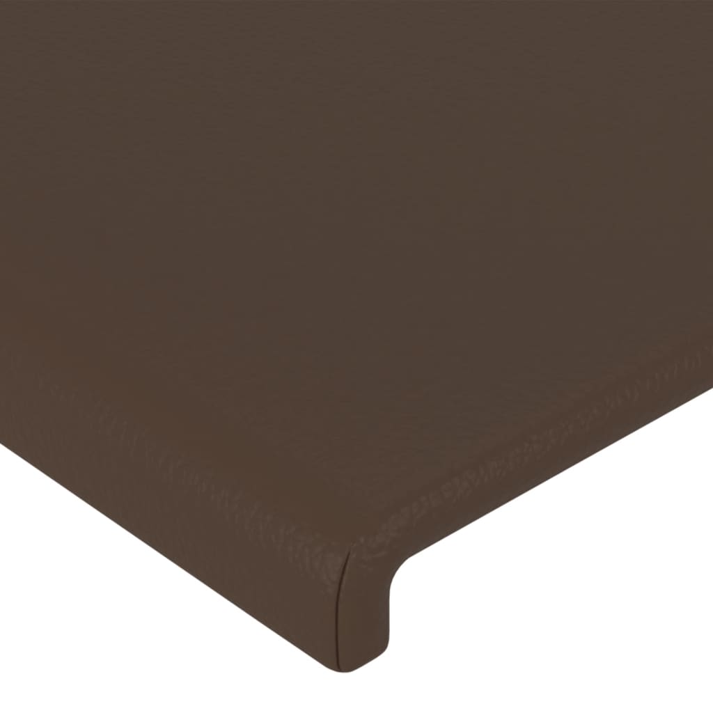 LED Kopfteil Braun 80x5x78/88 cm Kunstleder