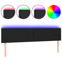 Thumbnail for LED Kopfteil Schwarz 200x5x78/88 cm Kunstleder